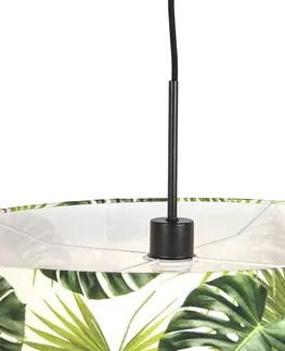 Zavesne lampy Botanická závesná lampa čierna s tienidlom Leaf 50cm - Combi 1