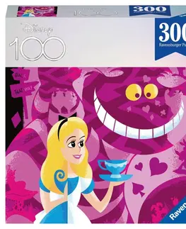 Hračky puzzle RAVENSBURGER - Disney 100 rokov: alica v krajine zázrakov 300 dielikov
