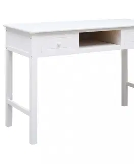 Pracovné stoly Písací stôl s 2 zásuvkami masívne drevo Dekorhome Biela