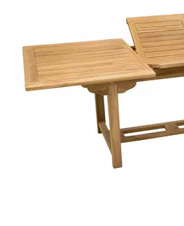 Stolčeky DEOKORK Záhradný obdĺžnikový stôl MONTANA 160/210 x 90 cm (teak)