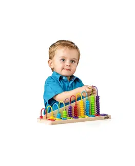 Drevené hračky Woody Preklápacie počítadlo s príkladmi, 34 x 11,5 x 15,2 cm