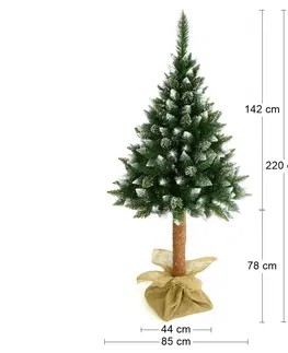 Vianočné stromčeky NABBI Christee 7 vianočný stromček na pni 220 cm zelená / biela