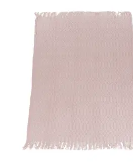 Deky KONDELA Sulia Typ 1 pletená deka so strapcami 120x150 cm svetloružová