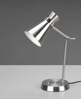 Stolové lampy na písací stôl Reality Leuchten Lampa na písací stôl Enzo, 1-plameňová, nikel