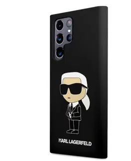 Puzdrá na mobilné telefóny Zadný kryt Karl Lagerfeld Liquid Silicone Ikonik NFT pre Samsung Galaxy S23 Ultra, čierna 57983112892