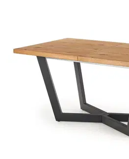 Jedálenské stoly HALMAR Massive rozkladací jedálenský stôl dub svetlý / čierna