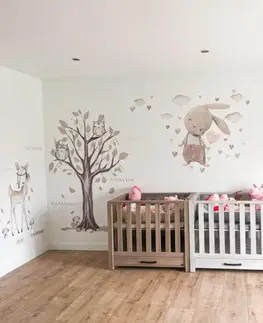Nálepky na stenu Nálepky na stenu pre bábätká - Hnedý zajko s menom