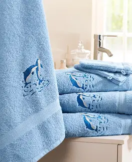 Uteráky a žinky Froté kúpeľňový textil s výšivkou delfína