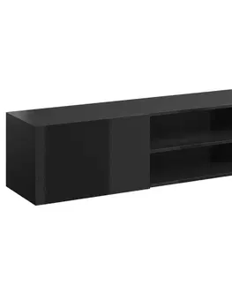 TV stolíky CAMA MEBLE Slide 200 K tv stolík čierna / čierny lesk