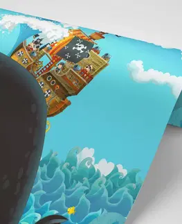 Samolepiace tapety Samolepiaca tapeta pirátska loď na veľrybe