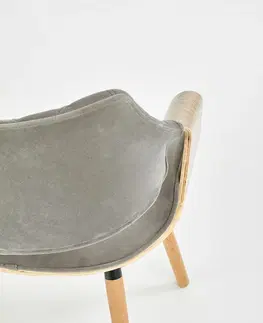 Jedálenské stoličky HALMAR K396 jedálenská stolička sivá / dub svetlý