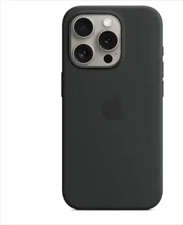 Puzdrá na mobilné telefóny Silikónový zadný kryt pre Apple iPhone 15 Pro Max s MagSafe, čierna MT1M3ZMA