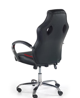 Kancelárske stoličky HALMAR Scroll kancelárske kreslo s podrúčkami čierna / červená / sivá