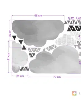 Nálepky na stenu Nálepky oblakov na stenu za IKEA police 008op