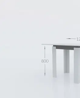 Jedálenské stoly LILY rozkladací jedálenský stôl, biela-antracit 