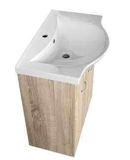 Kúpeľňa AQUALINE - KERAMIA FRESH umývadlová skrinka 60,6x74x34cm, dub platin 50065