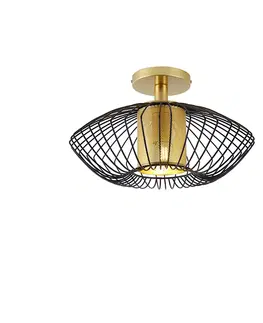Stropne svietidla Dizajnové stropné svietidlo zlaté s čiernou farbou - Dobrado