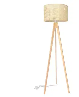 Lampy  Stojacia lampa ALBA 1xE27/60W/230V ratan/borovica 