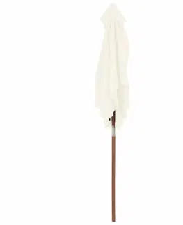 Slnečníky Záhradný slnečník s drevenou tyčou 150 x 200 cm Tehlová