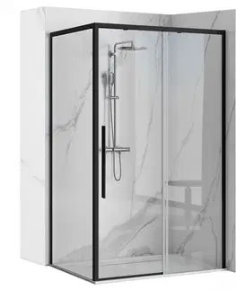 Sprchovacie kúty REA/S - Sprchovací kút SOLAR čierny matný 80x100 So sprchovou vaničkou Savoy KPL-K6310