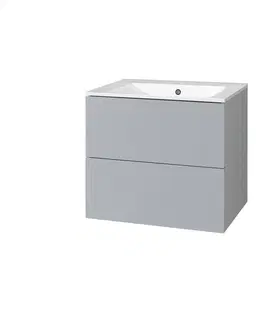 Kúpeľňa MEREO - Aira, koupelnová skříňka s keramickým umyvadlem 61 cm, šedá CN730