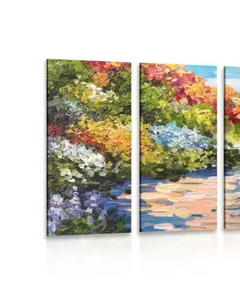 Obrazy prírody a krajiny 5-dielny obraz kvetinové more