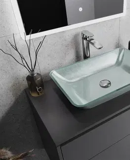 Kúpeľňa MEXEN - Megan sklenené umývadlo 56x36 cm, strieborná 24135611