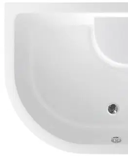 Vane AQUALINE - Sprchová vanička akrylátová, štvrťkruh 90x90x28cm vrátane nožičiek, R550 C93