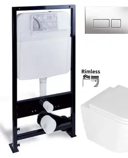 Kúpeľňa PRIM - předstěnový instalační systém s chromovým tlačítkem 20/0041 + WC REA Carlo Mini Basic Rimlesss + SEDADLO PRIM_20/0026 41 CB1