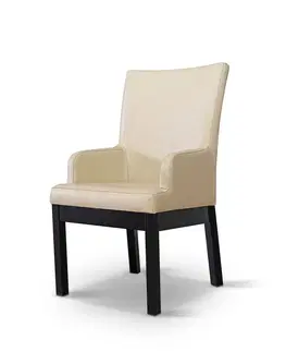 Jedálenské stoličky PYKA Modtro jedálenské kreslo wenge / krémová (G100)