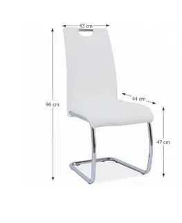Jedálenské stoličky KONDELA Abira jedálenská stolička biela / chrómová
