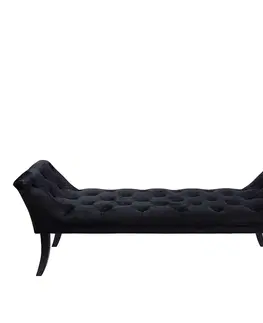 Taburetky Dizajnová lavica, čierna Velvet látka/kaučukové drevo, 160 cm, HEMY TYP 1