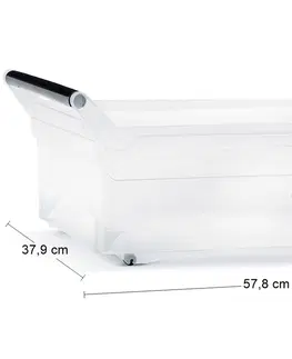 Úložné boxy NABBI NUK6L plastový úložný box na kolieskach 30 l priehľadná