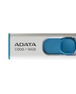 USB Flash disky USB kľúč A-Data C008, 16GB, USB 2.0, White (AC008-16G-RWE)