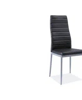 Jedálenské stoličky Signal Stolička H261 BIS hliník/čierna eko koža