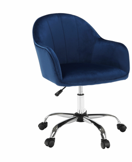 Kancelárske stoličky KONDELA Erol kancelárske kreslo modrá / chróm