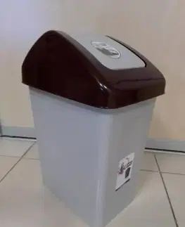 Odpadkové koše Kinekus Kôš na odpad preklápací 25 l, plastový, SWING hnedo - sivý