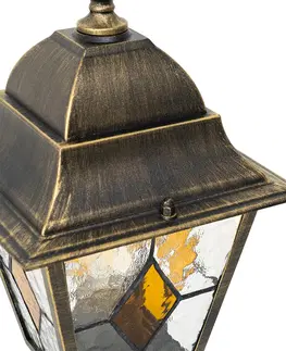 Zahradne stlpove lampy Vintage exteriérový lampáš starožitný zlatý 45 cm - Antigua