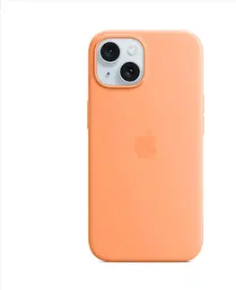 Puzdrá na mobilné telefóny Silikónový zadný kryt pre Apple iPhone 15 Plus s MagSafe, sorbetová oranžová MT173ZMA