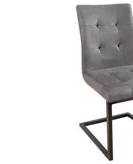 Stoličky - moderné LuxD 18231 Jedálenská stolička vintage English šedá