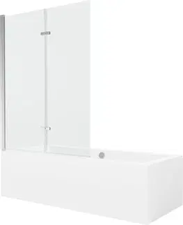 Sprchové dvere MEXEN/S - Cube obdĺžniková vaňa 180 x 80 cm s panelom + vaňová zástena 120 cm, transparent, chróm 550518080X9212020100