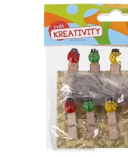 Kreatívne a výtvarné hračky WIKY - Drevené štipce Lienka 10ks/3,5cm