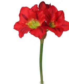 Kvety Umelá Amarylis červená, 52 cm