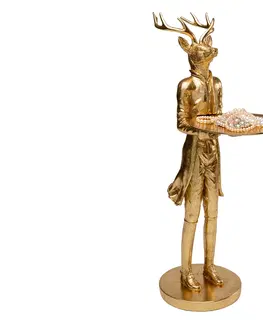Doplnky Waiter Deer dekorácia zlatá 63 cm