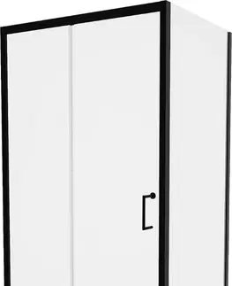 Vane MEXEN/S - Apia Sprchovací kút 120x100 cm, transparent, čierna + vanička so sifónom 840-120-100-70-00-4070B