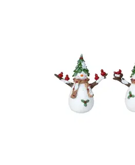 Vianočné dekorácie MAKRO - Snehuliak s klobúkom 16,5cm rôzne druhy