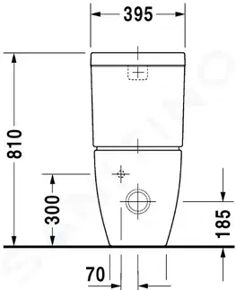 Kúpeľňa DURAVIT - Happy D.2 Splachovacia nádrž, 390 mm x 160 mm, biela – nádrž, pripojenie vpravo alebo vľavo, splachovanie 6 l 0934000005