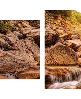 Obrazy prírody a krajiny 5-dielny obraz vysokohorské vodopády