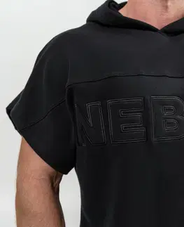 Pánske tričká Rag top s kapucňou Nebbia Champion 706 Black - M