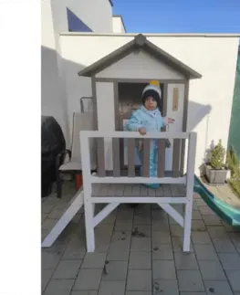 Detské drevené domčeky Detský záhradný domček ADAM Biela